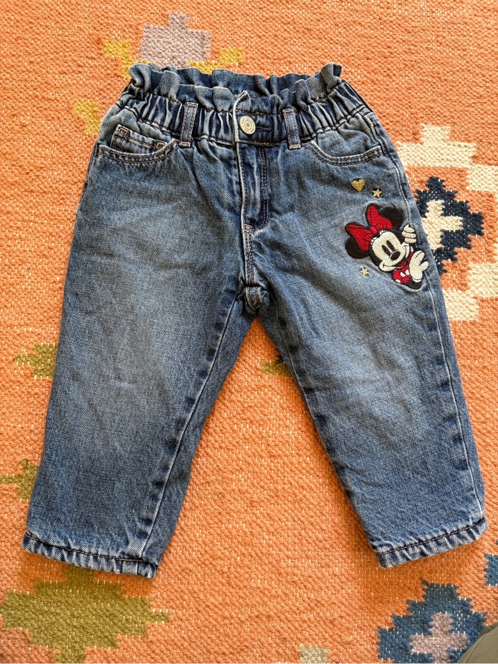 Gap x Disney Minnie Mouse Fleece Lined Just Like Mom Jeans 18-24M
